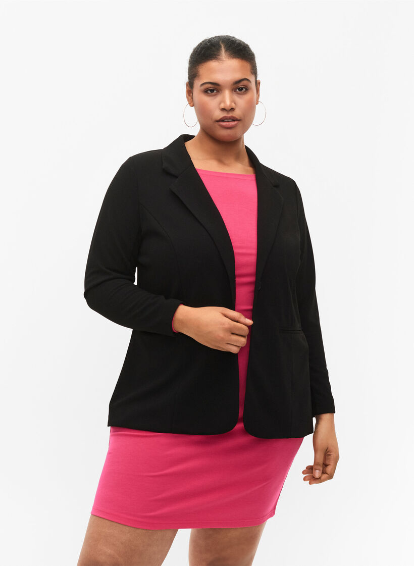 Blazer à poches, Black, Model image number 0