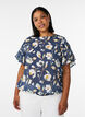 Blouse coupe ballon avec manches papillon, Bleu, Model image number 0