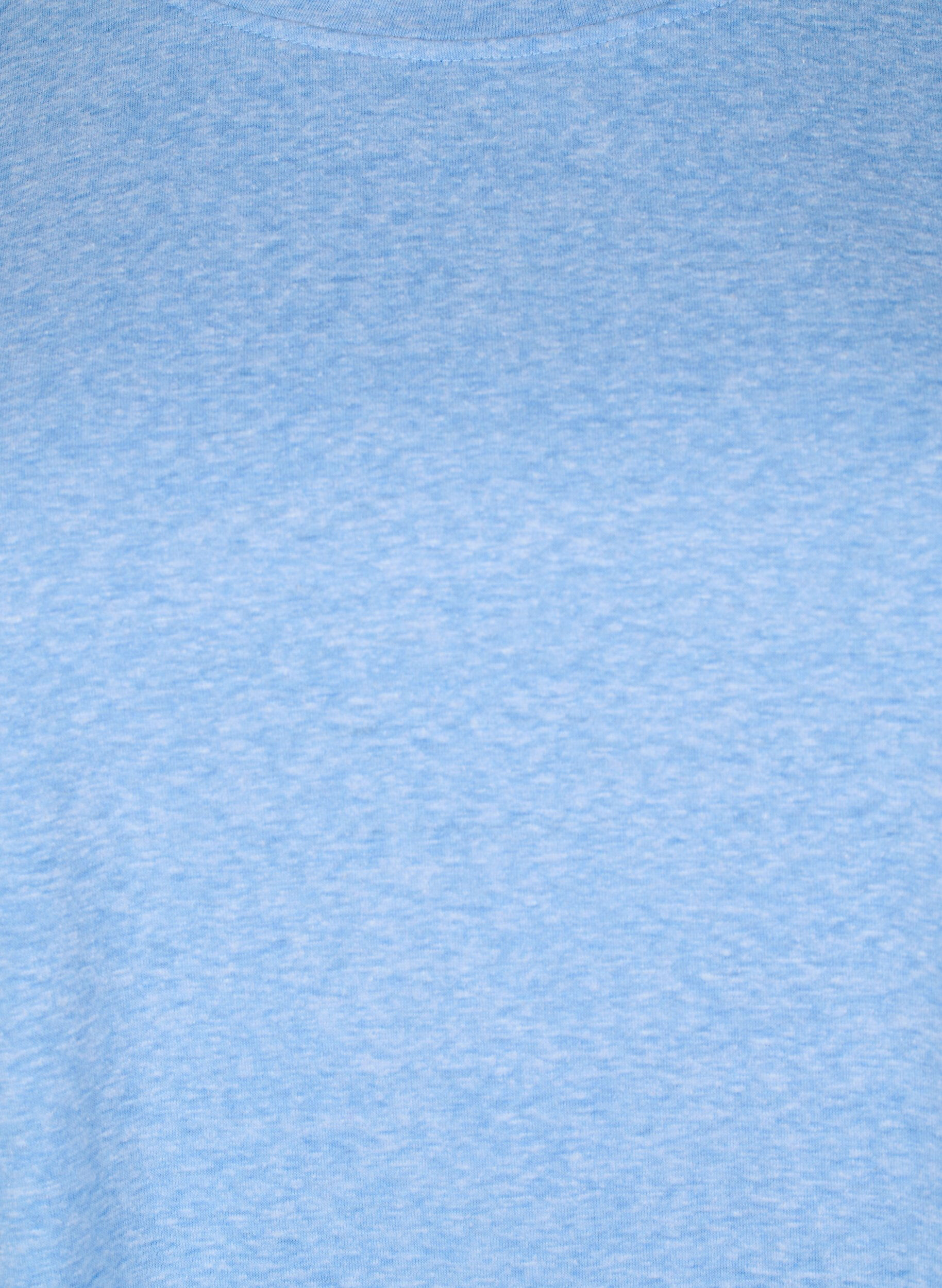 Zizzi T-shirt m&eacute;lang&eacute; avec manches courtes, Bleu Clair, Packshot image number 2