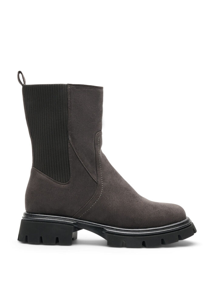 Bottines &agrave; semelle &eacute;paisse en su&eacute;dine, Marron, Packshot image number 0