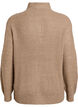 Pull en tricot avec col haut et fermeture &eacute;clair, Marron, Packshot image number 1