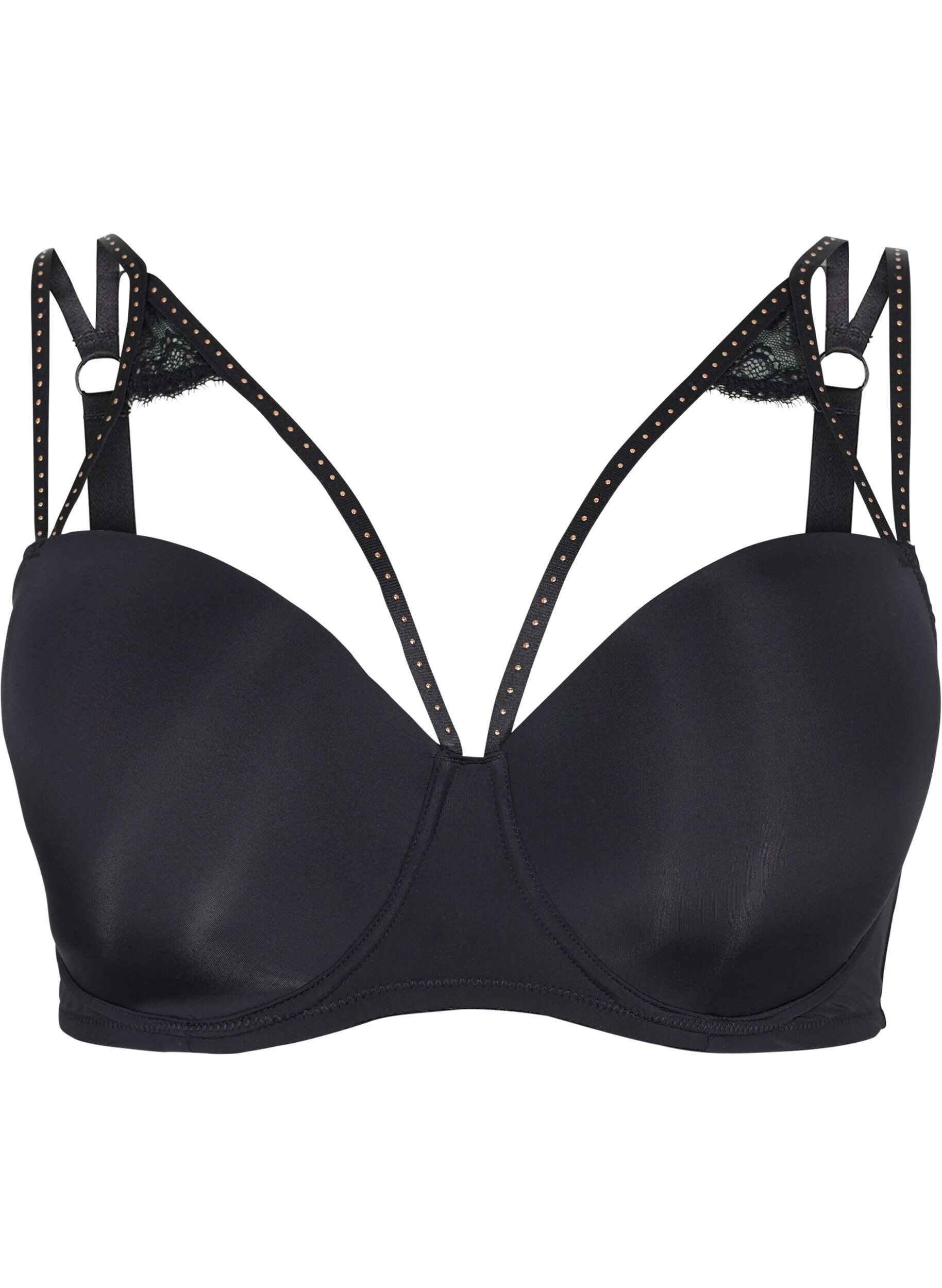 Zizzi Soutien-gorge moul&eacute; avec cordons, Noir, Packshot image number 0