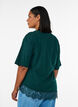 T-shirt avec ourlet asym&eacute;trique en dentelle, Vert fonc&eacute;, Model image number 2
