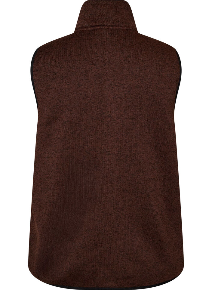 Gilet &agrave; col montant et fermeture &eacute;clair, Marron, Packshot image number 1