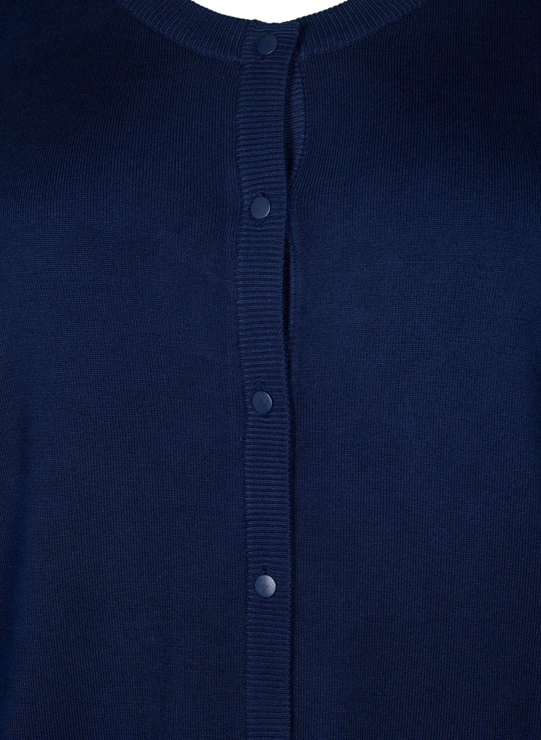 Zizzi Cardigan en viscose avec fermeture boutonn&eacute;e, Navy Blazer, Packshot image number 2