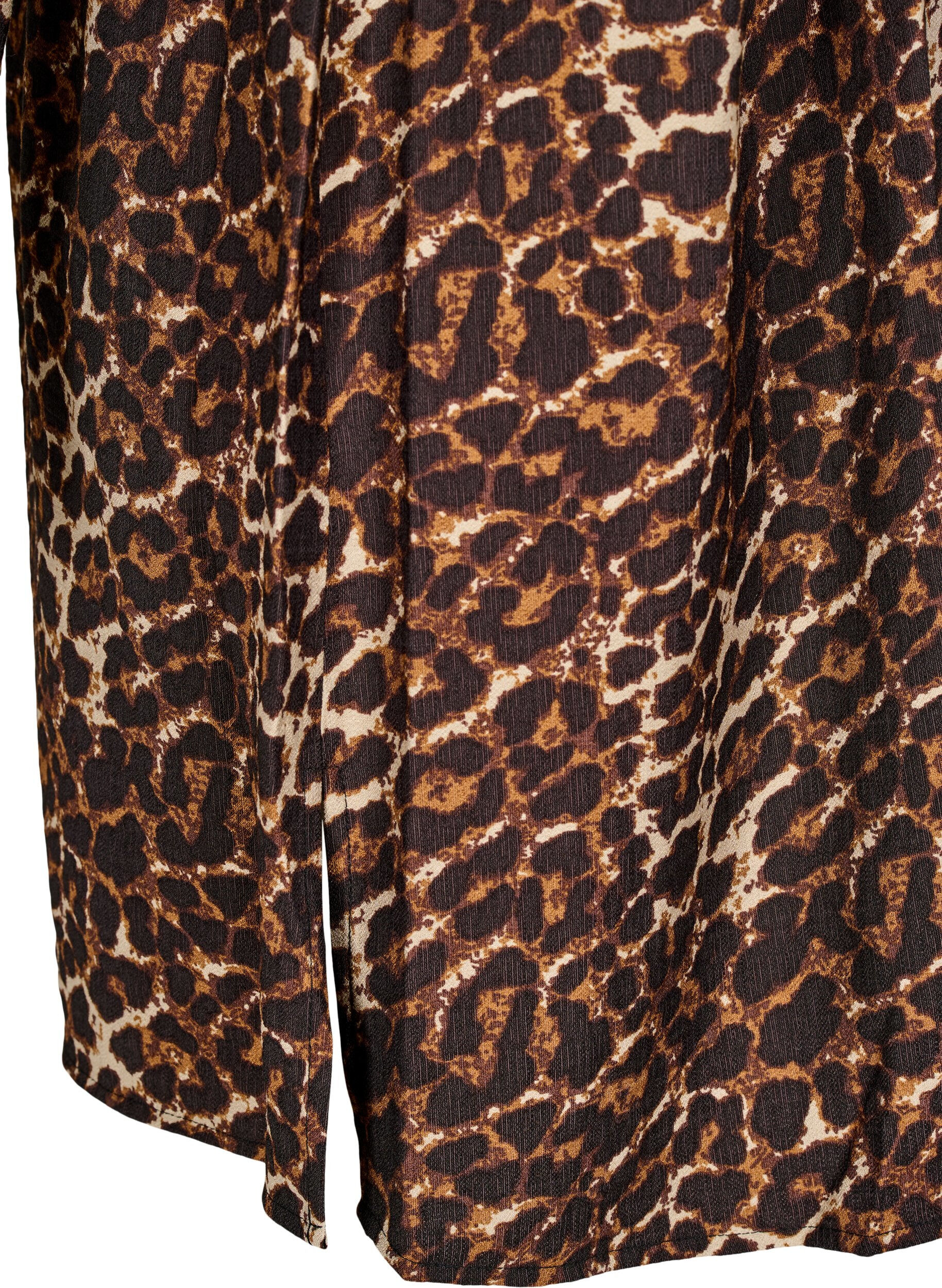 Zizzi Robe chemise avec ceinture nou&eacute;e et manches longues, Marron, Packshot image number 3