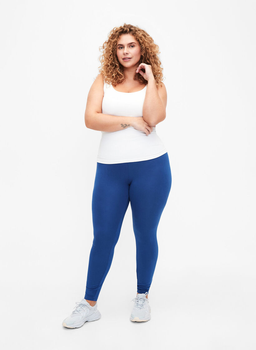 Leggings basiques en viscose, Bleu, Model image number 1