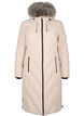 Long manteau d'hiver &agrave; fermeture &agrave; attaches et col en fausse fourrure, Beige, Packshot image number 0