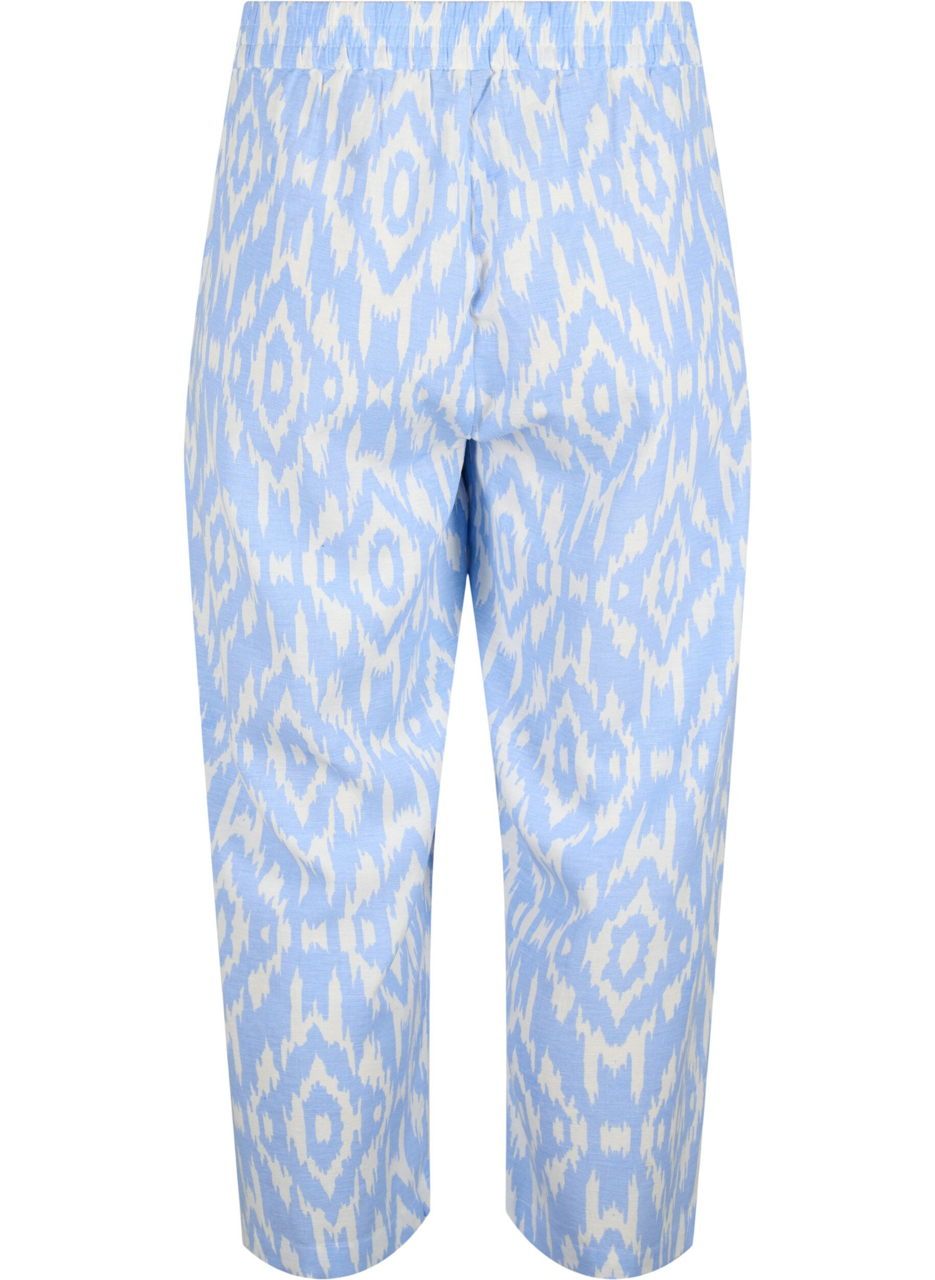 Zizzi Pantalon &agrave; motifs avec du lin, Serenity AOP, Packshot image number 1