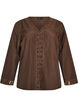 Chemisier avec broderie anglaise, Marron, Packshot image number 0