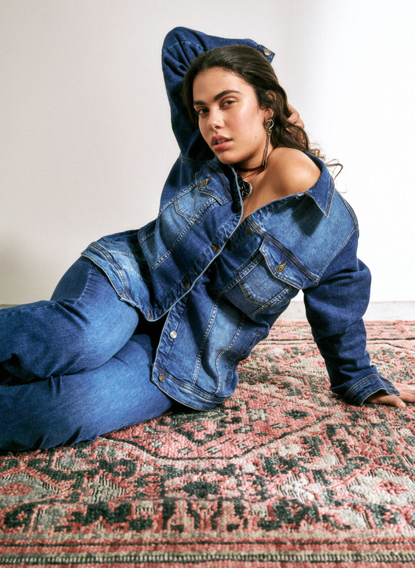 Veste courte en jean en coton, Blue denim, Image image number 0