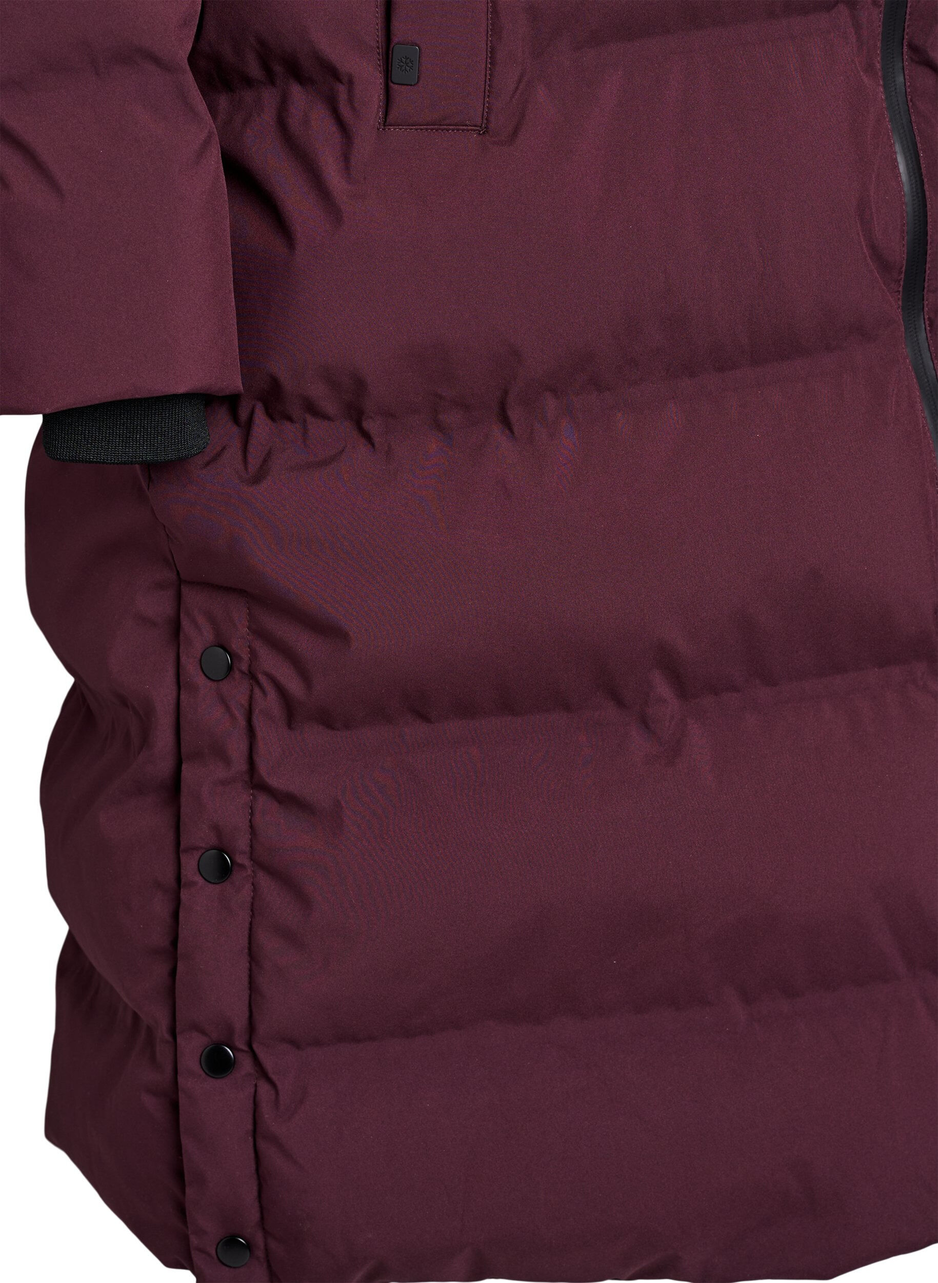 Zizzi Manteau d'hiver long et matelass&eacute; avec capuche, Bordeaux fonc&eacute;, Packshot image number 3