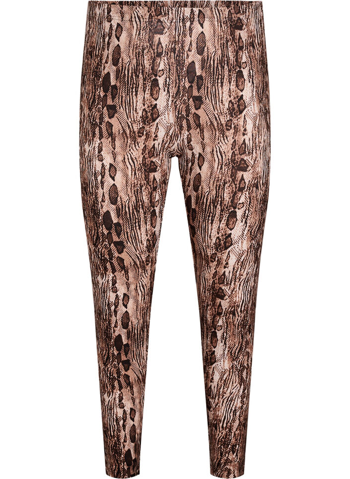 Leggings en viscose avec imprimé, Marron, Packshot image number 0