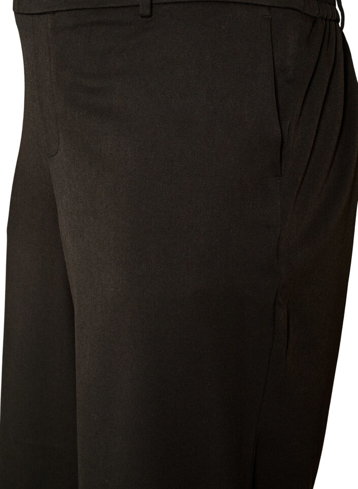 Pantalon de costume taille haute coupe droite, Noir, Packshot image number 2