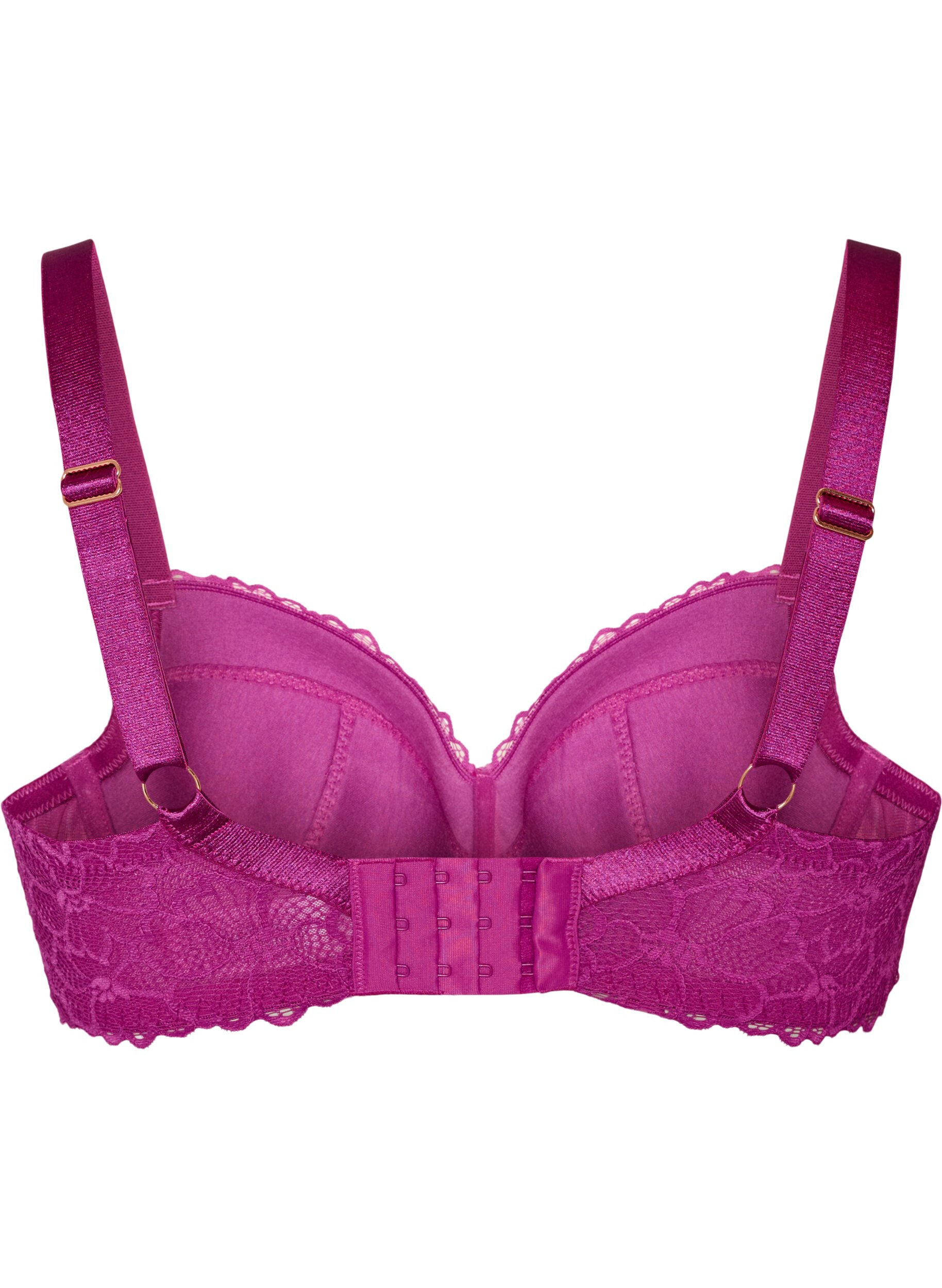 ZizziSoutien-gorge rembourr&eacute; avec dentelle et armatures, Violet, Packshot image number 1