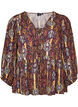 Blouse &agrave; imprim&eacute; cachemire et d&eacute;tails en dentelle, Violet, Packshot image number 0