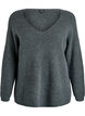 Blouse en maille &agrave; col V et manches raglan, Vert fonc&eacute;, Packshot image number 0