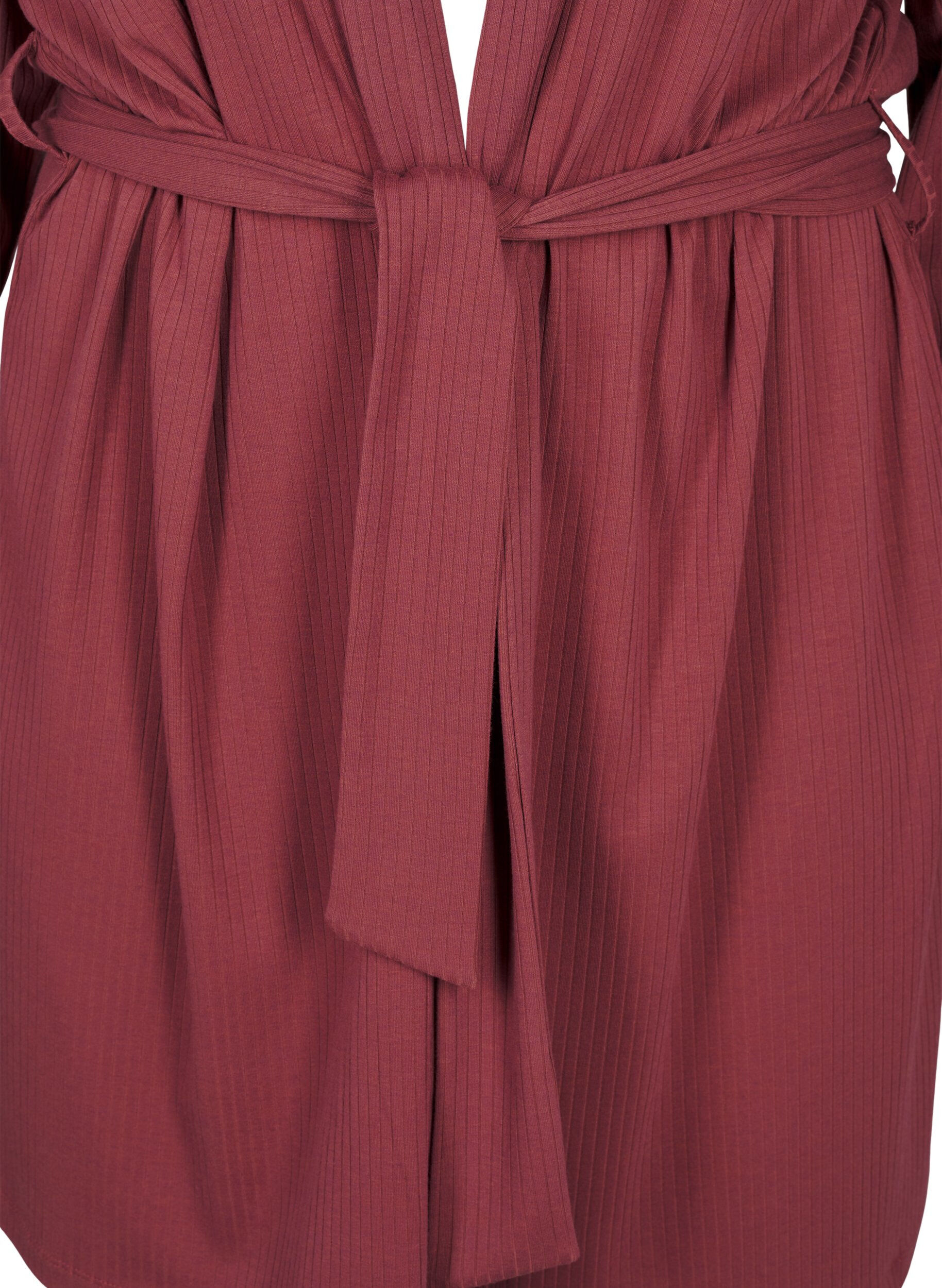 Zizzi Robe de chambre avec ceinture &agrave; nouer, Rose Brown, Packshot image number 2