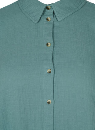 Chemise longue en coton à col classique, Sagebrush Green, Packshot image number 2