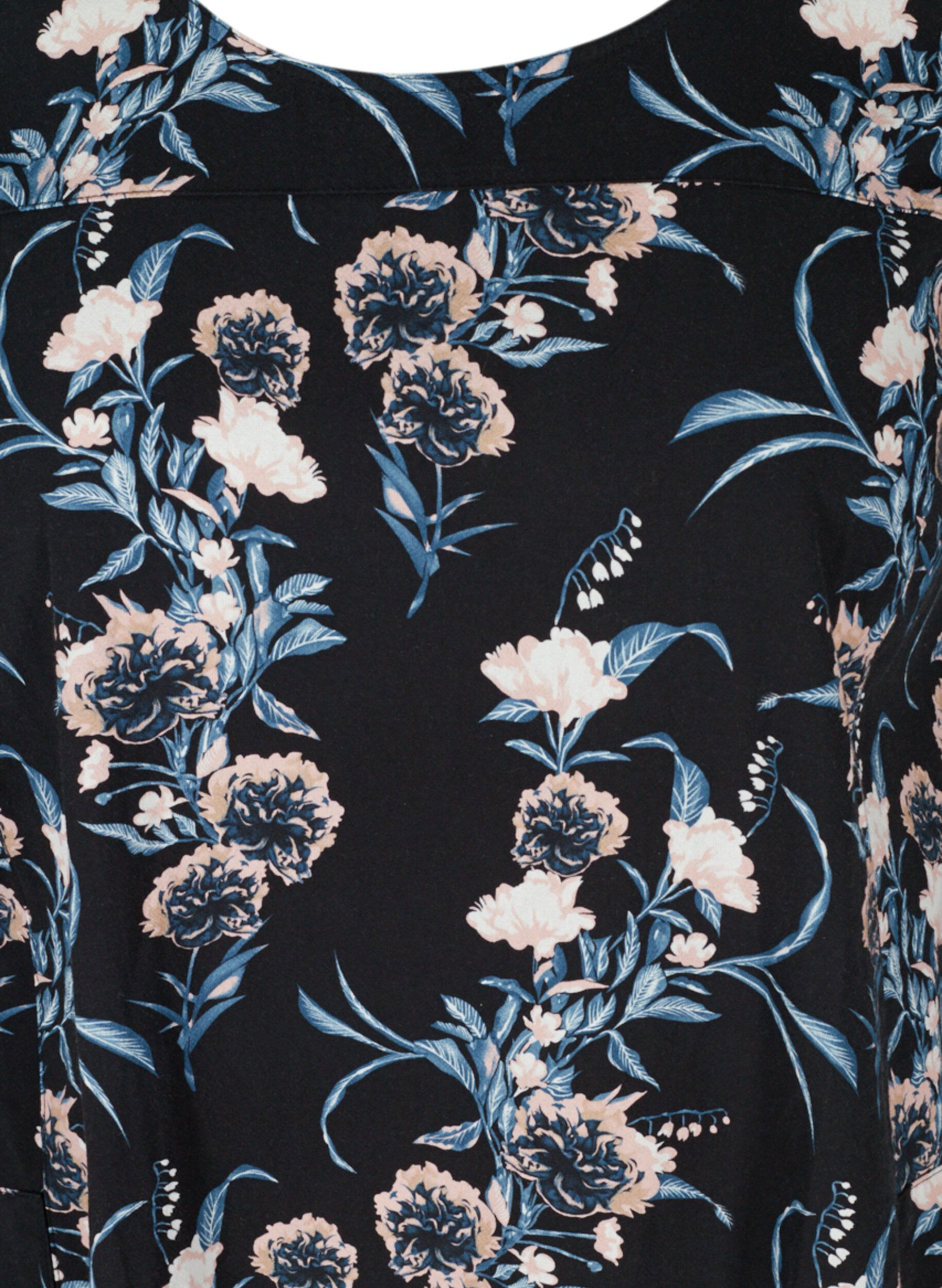 ZizziRobe en coton imprim&eacute; &agrave; manches courtes, Bleu, Packshot image number 2