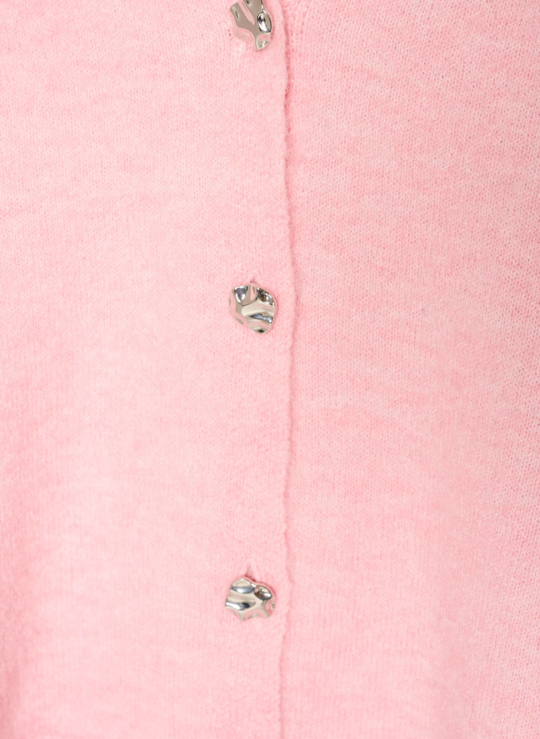 ZizziGilet en maille &agrave; col V avec boutons d&eacute;coratifs, Rose, Packshot image number 2