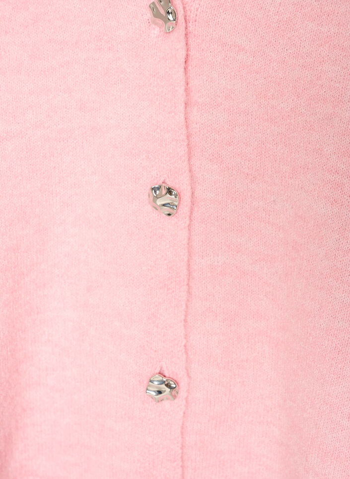 Gilet en maille &agrave; col V avec boutons d&eacute;coratifs, Rose, Packshot image number 2