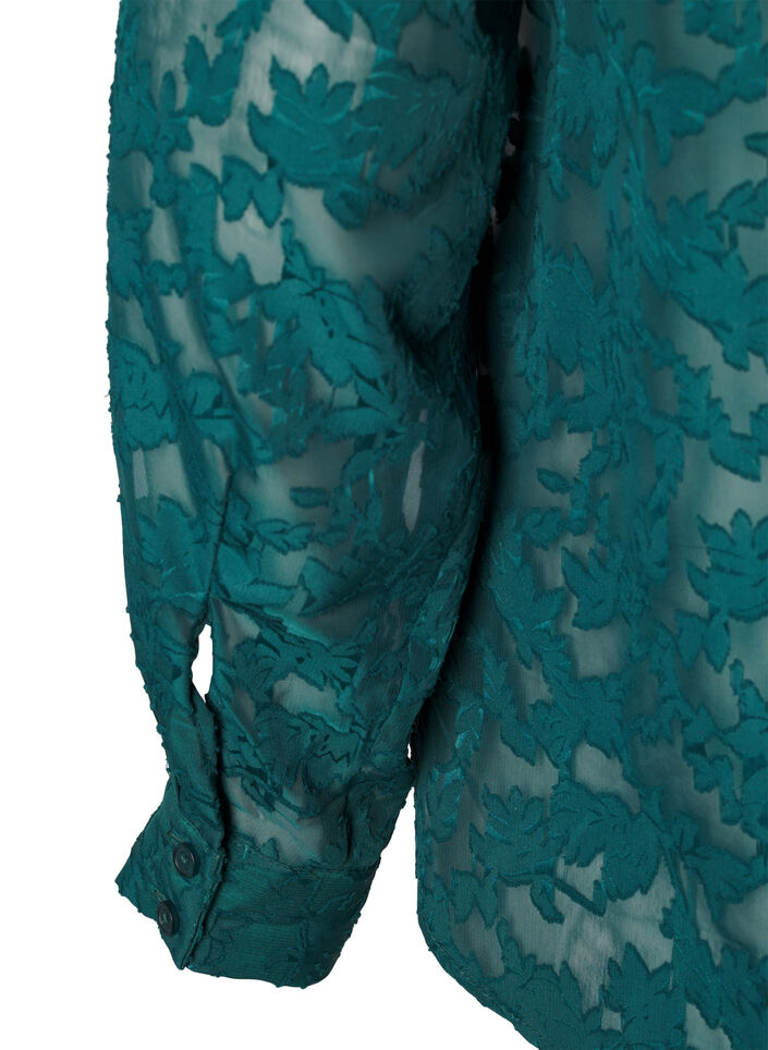 Une chemise en maille jacquard avec boutons, Rain Forest, Packshot image number 4