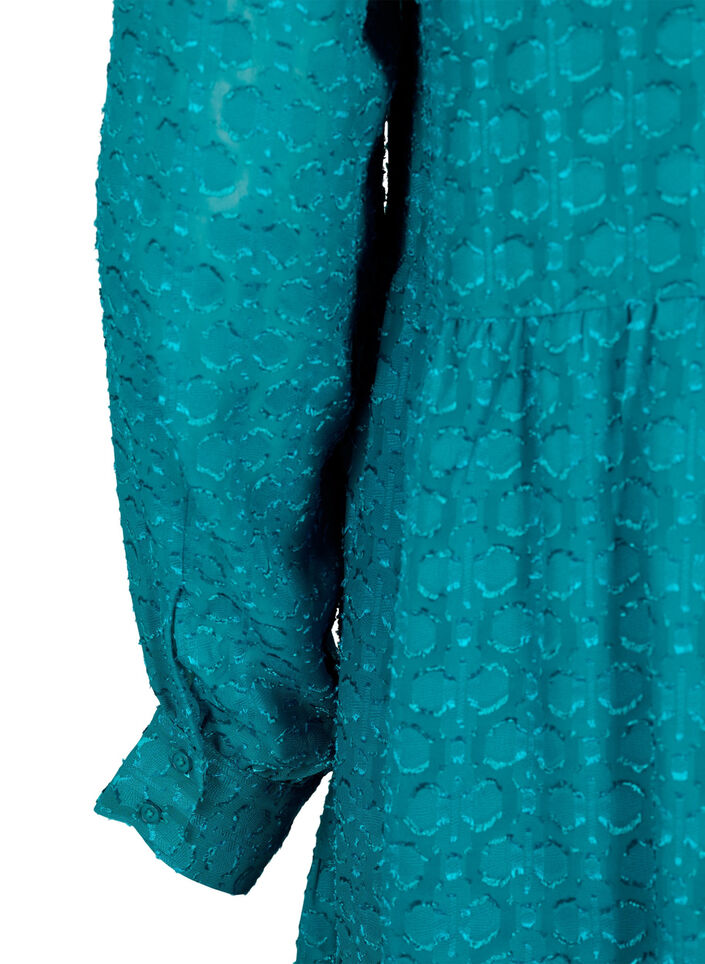 Robe en jacquard avec col à volants, Deep Lake, Packshot image number 3