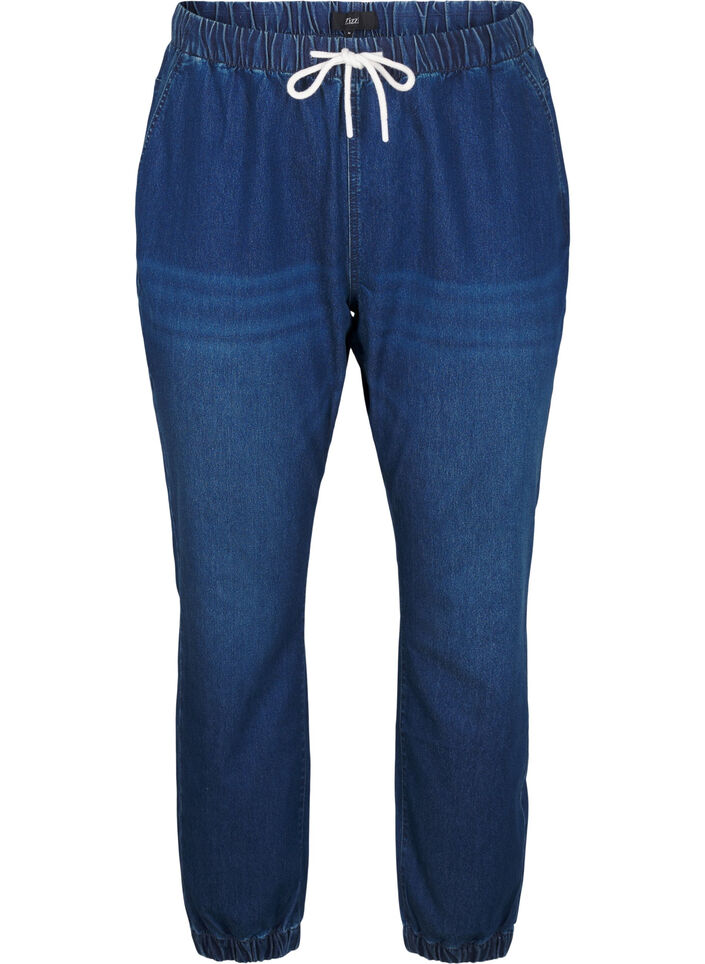 Pantalon de jogging en denim avec des poches, Bleu, Packshot image number 0