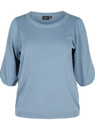 Blouse rayée manches 3/4, Blue Shadow Mel, Packshot image number 0