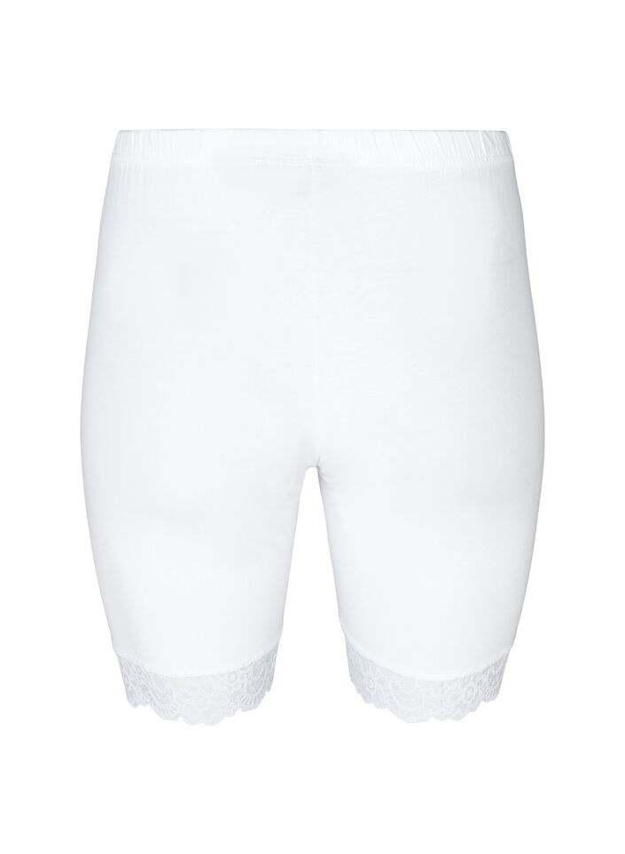 Short de cyclisme avec bordure en dentelle, Blanc, Packshot image number 1