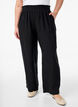 Pantalon ample en lin et viscose, Noir, Model image number 2