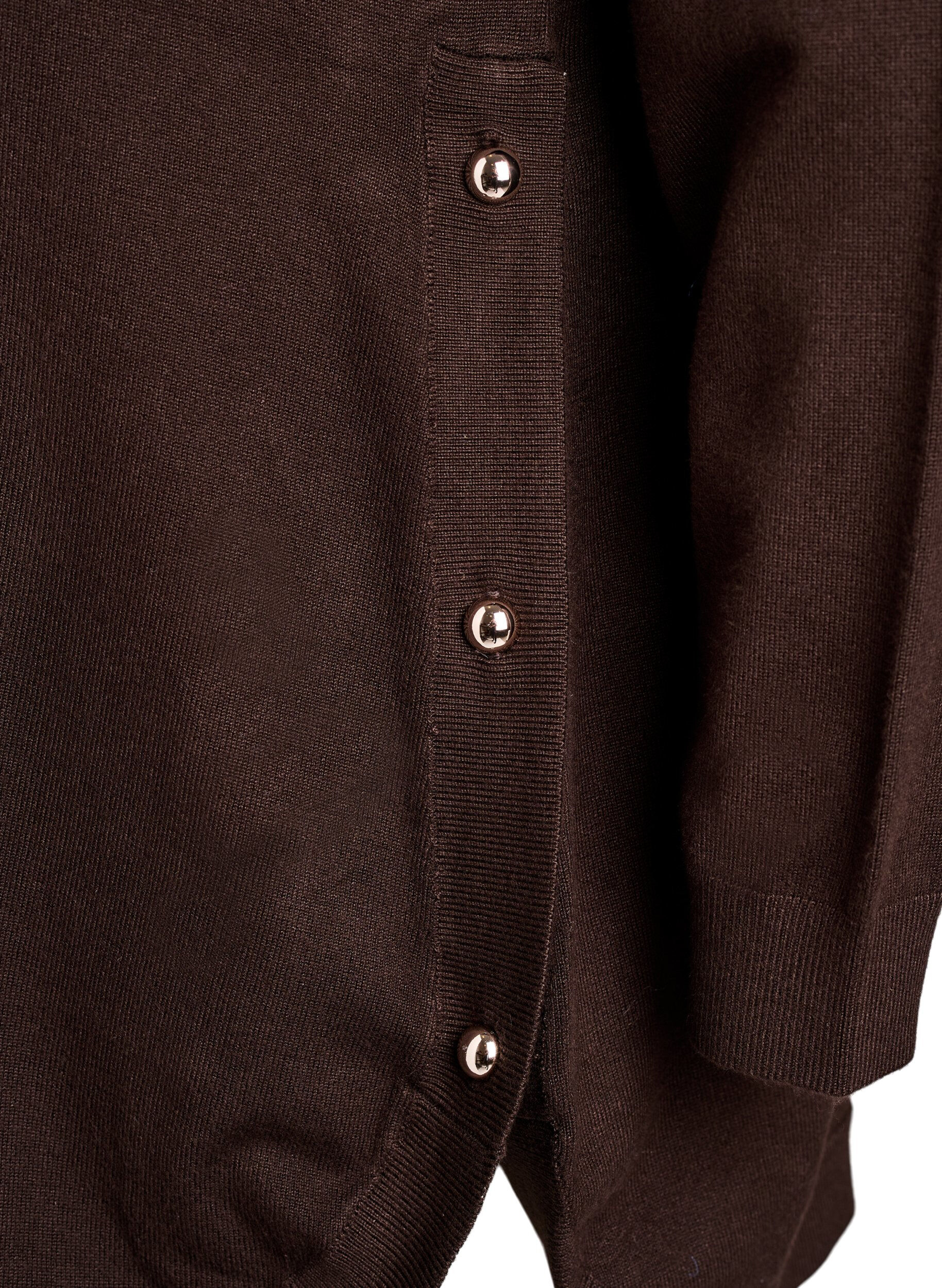 ZizziBlouse en maille avec boutons sur le c&ocirc;t&eacute;, Marron, Packshot image number 3