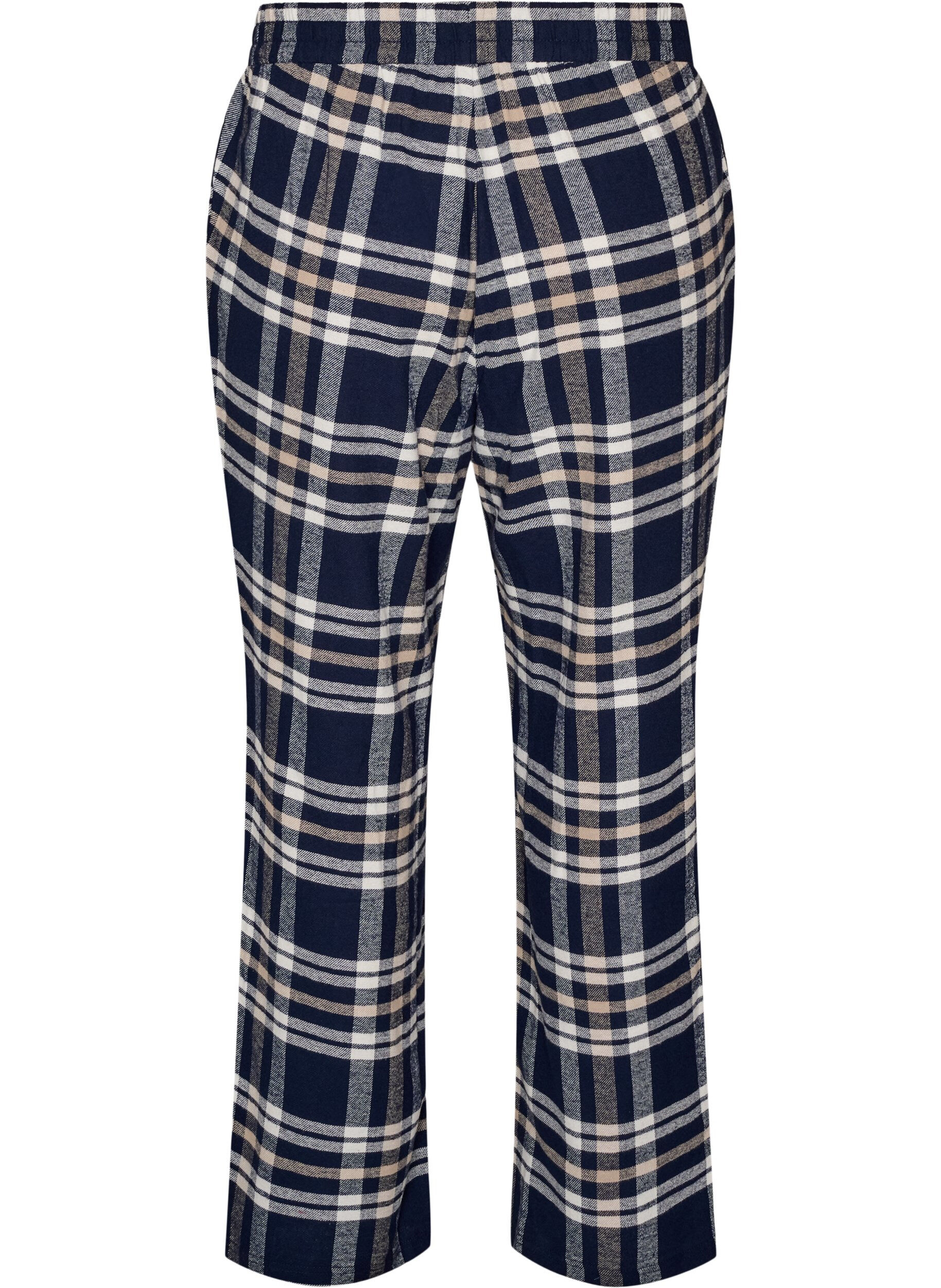 ZizziBas de pyjama &agrave; carreaux en coton, Bleu, Packshot image number 1