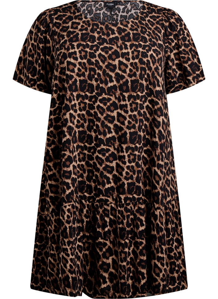 FLASH - Robe en viscose avec découpe, Marron, Packshot image number 0