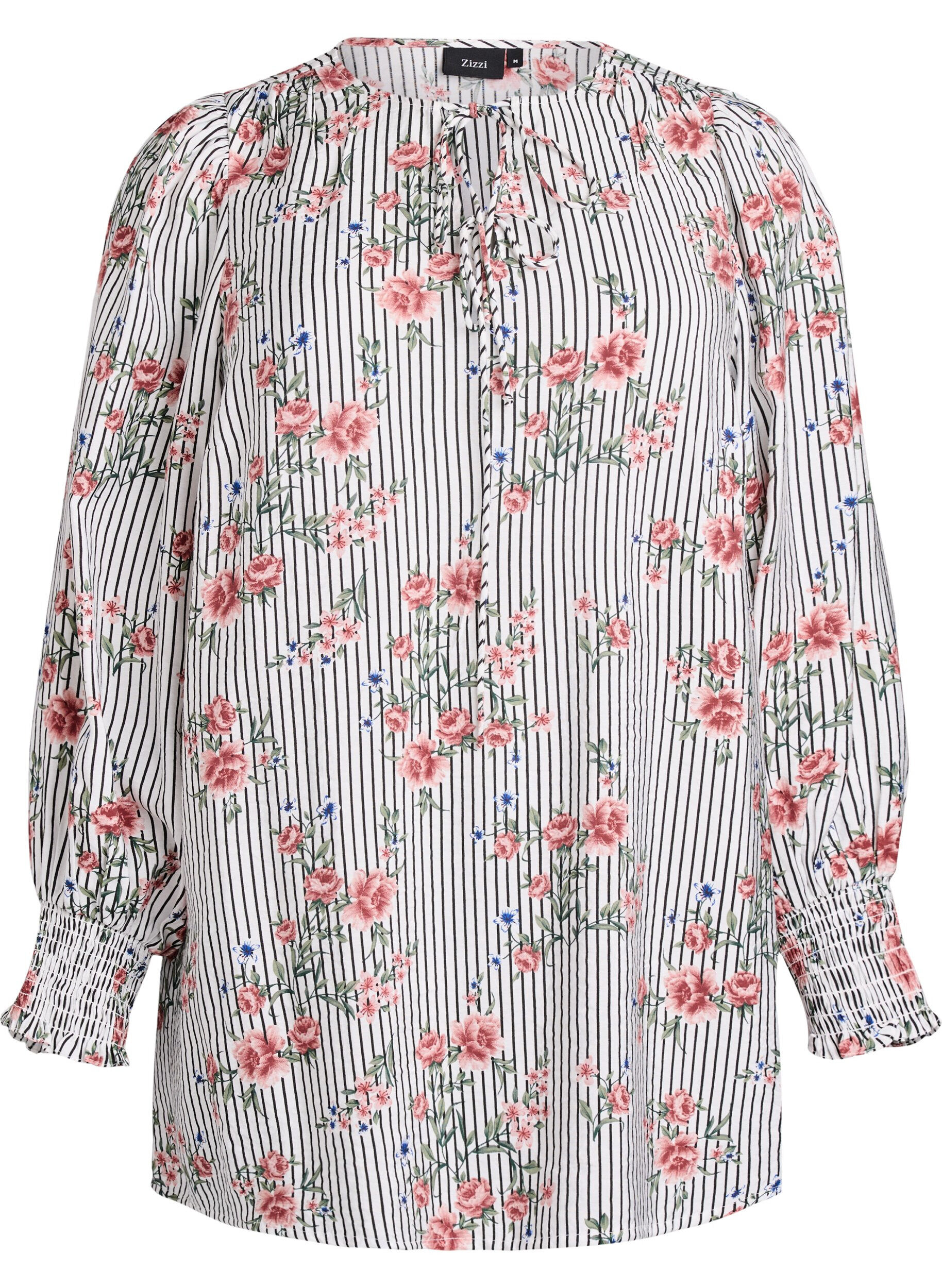 Blouse &agrave; imprim&eacute; floral et lien &agrave; nouer
