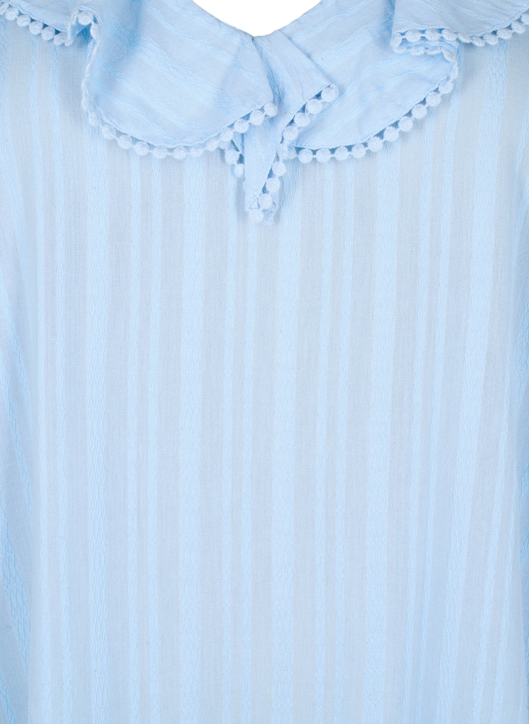 Zizzi Robe &agrave; manches 3/4 associant coton et viscose, Chambray Blue, Packshot image number 2