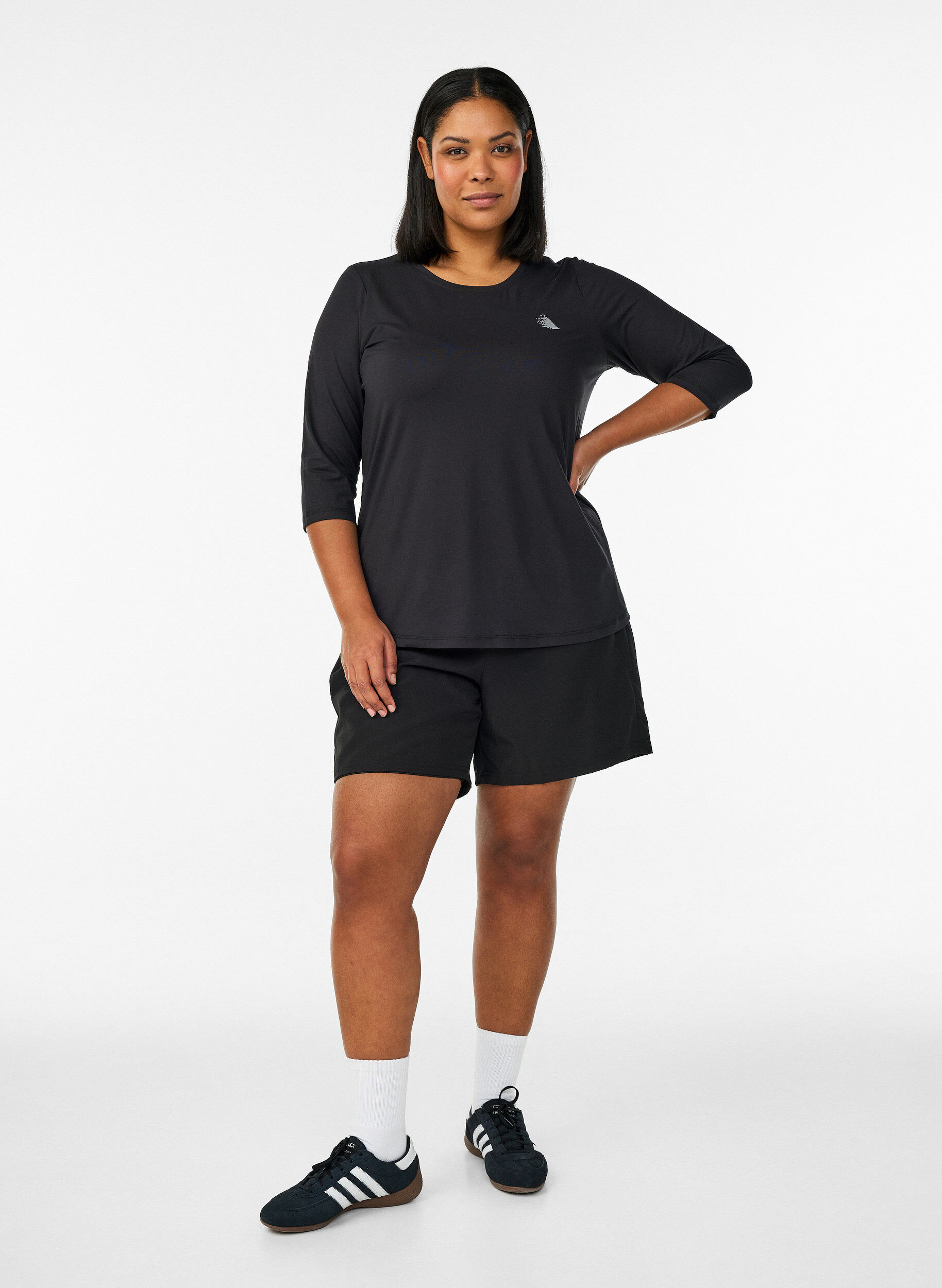 ZizziBlouse d'entra&icirc;nement &agrave; manches 3/4, Noir, Model image number 1