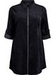 Robe en velours avec fermeture &Eacute;clair et manches 3/4, Noir, Packshot image number 0