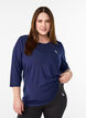 Haut de sport avec manches 3/4, Bleu, Model image number 0
