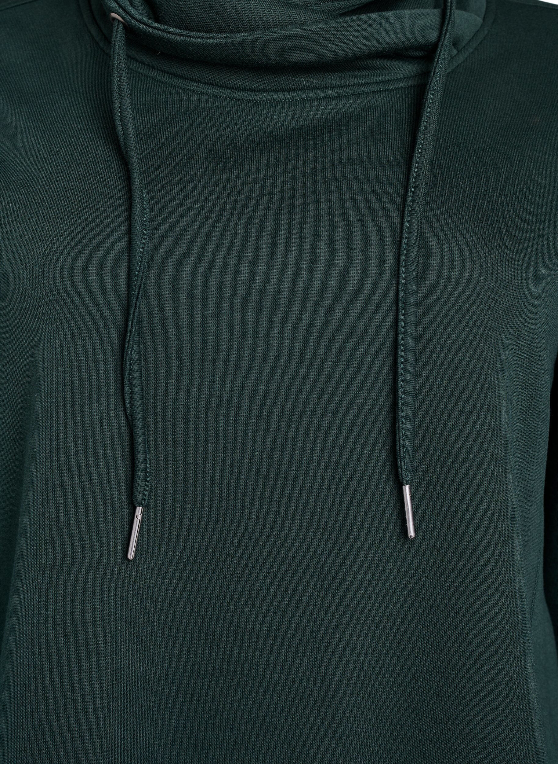 Zizzi Sweatshirt avec col montant et poches, Vert fonc&eacute;, Packshot image number 2