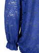 Blouse à manches longues en dentelle avec smocks, Deep Ultramarine, Packshot image number 3