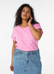 T-shirt &agrave; manches courtes en coton m&eacute;lang&eacute;, Rose, Model image number 0