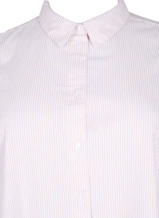 Chemise à manches longues en coton, White Taupe Stripe, Packshot image number 2