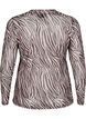 Haut en maille avec imprim&eacute; z&egrave;bre, Noir, Packshot image number 1