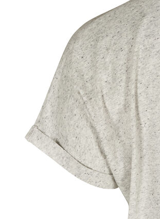 T-shirt chiné en coton, Light Grey Melange, Packshot image number 3