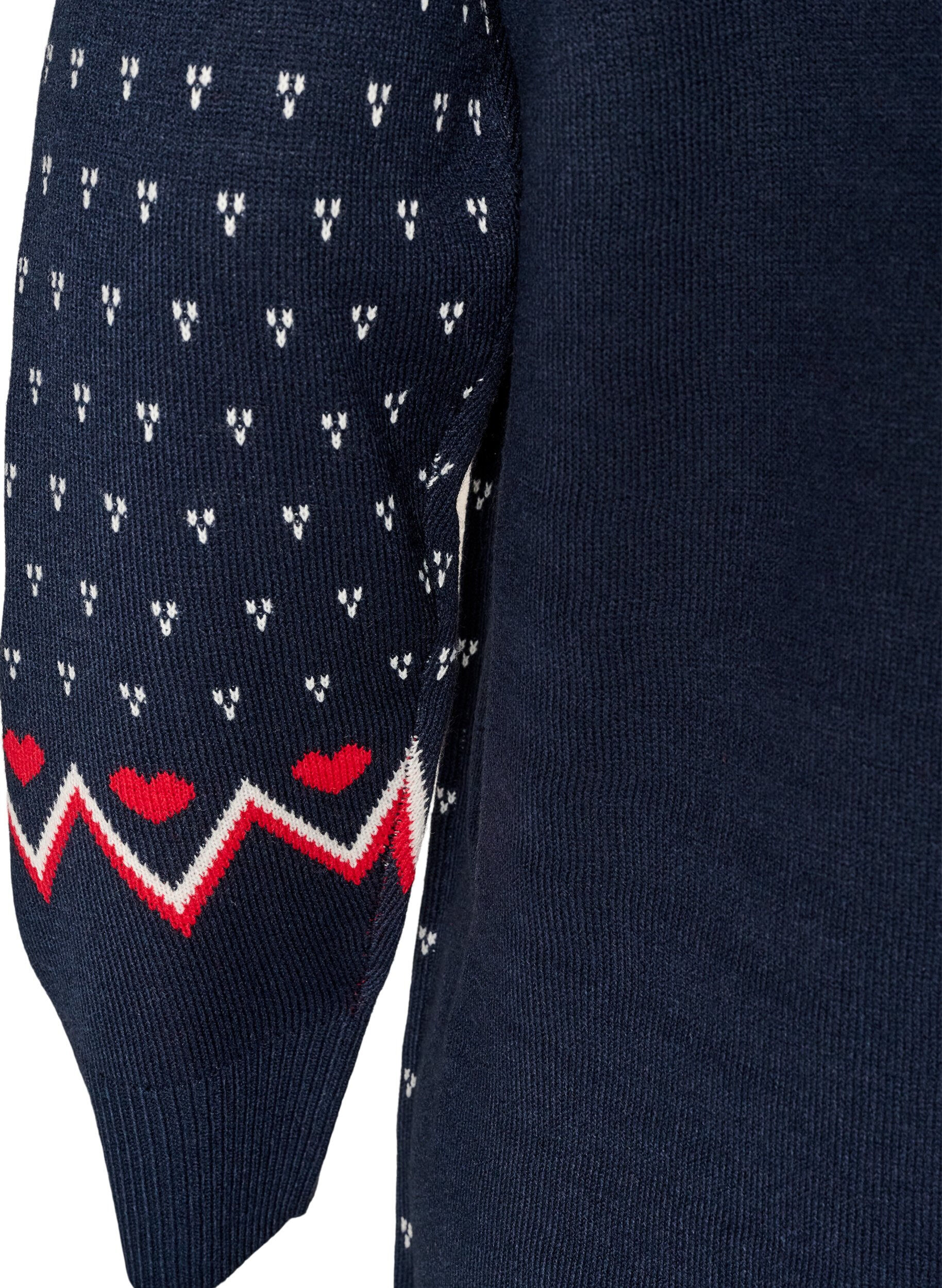 ZizziRobe courte en maille avec motif de No&euml;l, Bleu, Packshot image number 3