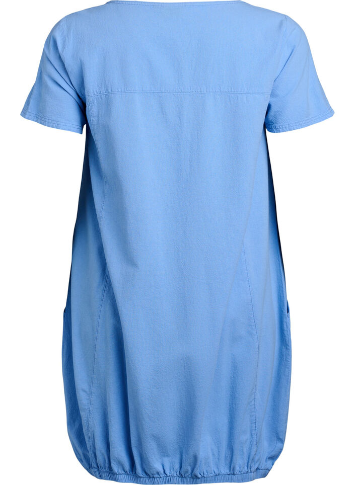 Robe en coton &agrave; manches courtes, Bleu Clair, Packshot image number 1