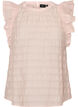 Blouse sans manches textur&eacute;e avec volants, Rose, Packshot image number 0