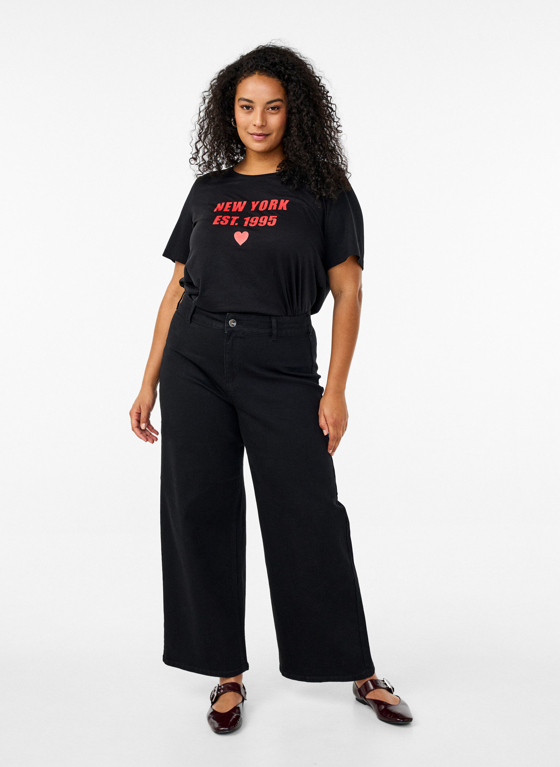 Zizzi FLASH &ndash; T-shirt avec motif, Noir, Model image number 1